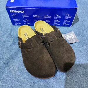🥼Birkenstock Boston👑 Narrow Clogs - Mocha Suede | NEW Unworn with Care Kit